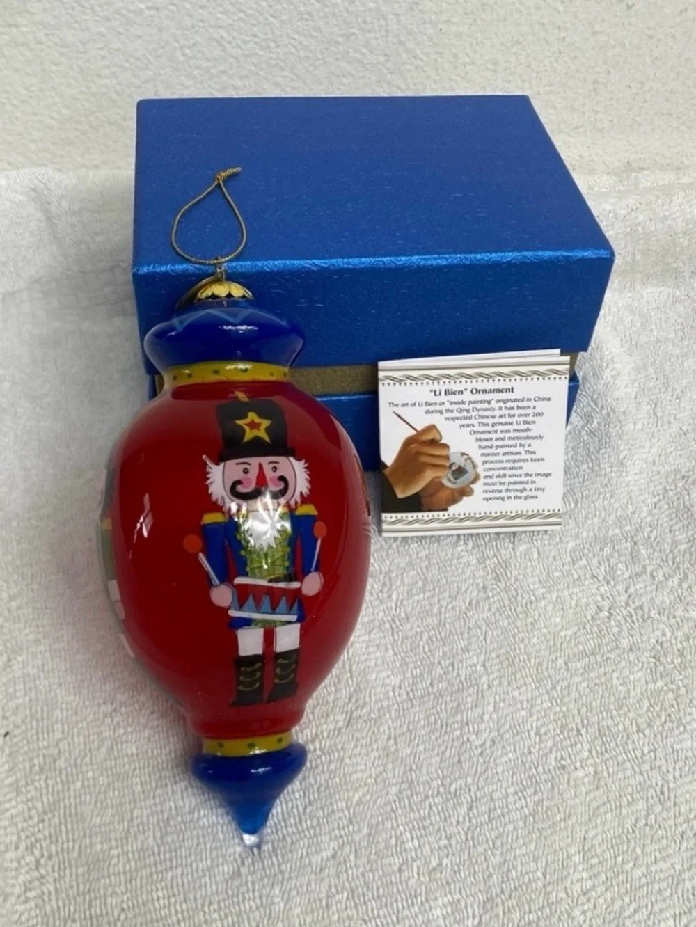 PIER 1 Christmas 2014 Red Nutcracker Glass Large Drop Ornament Glass Christmas